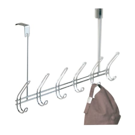 Interdesign iDesign 18-1/2 in. L Chrome Silver Steel Large Classico Over the Door 6-Hook Rack 1 pk 44002